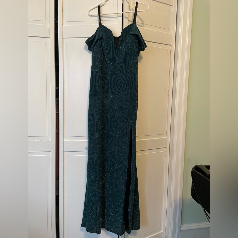 David's Bridal Teal Maxi Dress